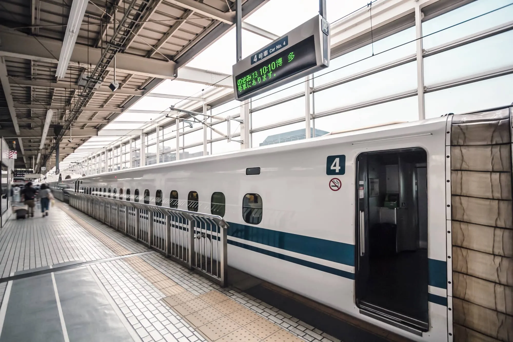A shinkansen platform, a convenient way to reach Kyoto